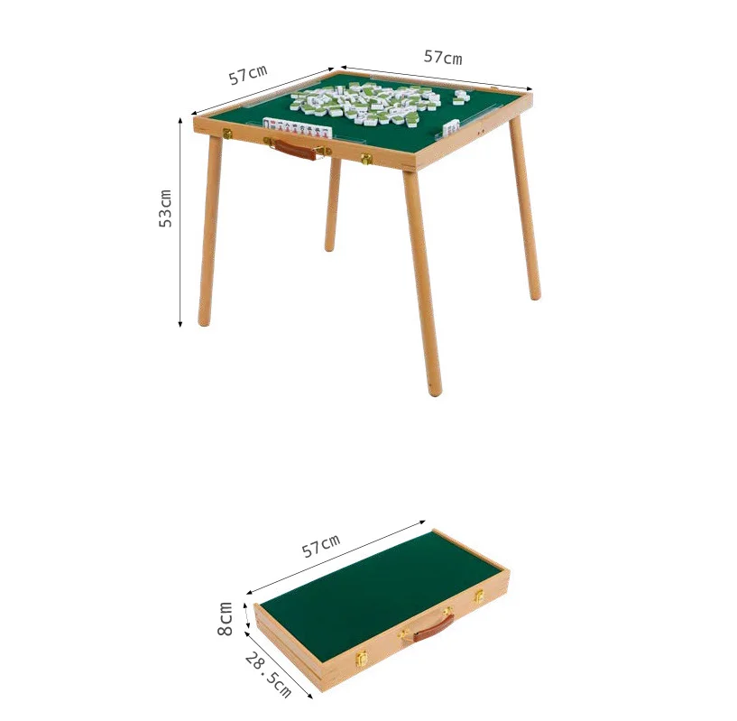 Outdoor solid wood camping mahjong table dual-purpose mini mahjong folding portable dormitory sparrow brand