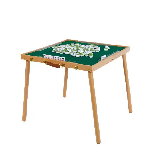 Outdoor solid wood camping mahjong table dual-purpose mini mahjong folding portable dormitory sparrow brand